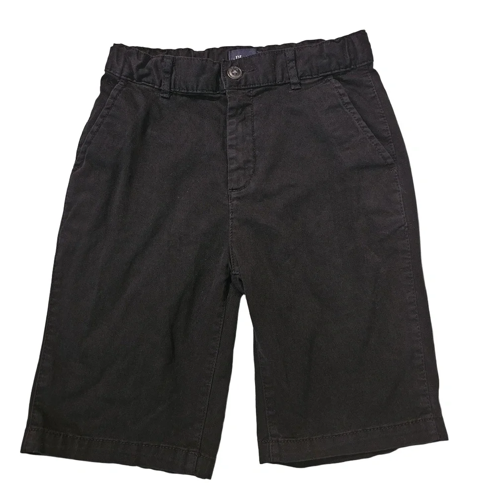 THE CHILDRENS PLACE Black Chino Bermuda Adjustable Waistband Shorts Boys Size 10
